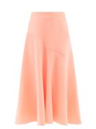 Roksanda - Adelaide Wool-crepe Midi Skirt - Womens - Light Pink