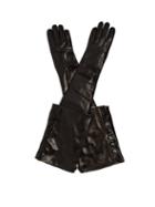 Matchesfashion.com Ann Demeulemeester - Joris Long Leather Gloves - Womens - Black