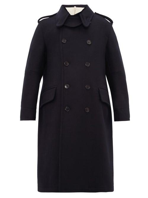 Matchesfashion.com Aldo Maria Camillo - Double Breasted Wool Military Coat - Mens - Navy