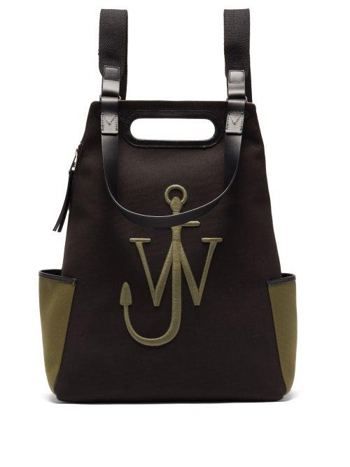 Matchesfashion.com Jw Anderson - Anchor Logo-embroidered Canvas Backpack - Womens - Khaki Multi