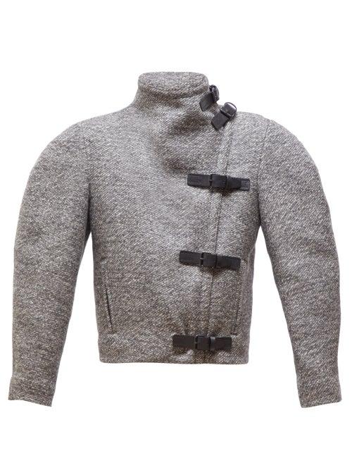 Matchesfashion.com Isabel Marant - Nate Buckled High Neck Jacket - Womens - Grey