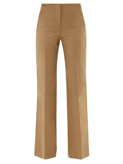 The Row - Vasco Cotton-twill Tailored Trousers - Womens - Brown