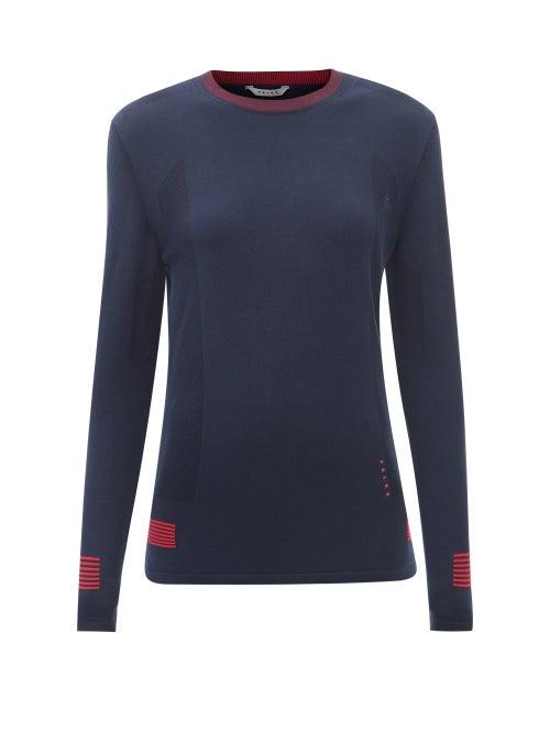 Falke - Technical-jersey Long-sleeved Top - Womens - Navy