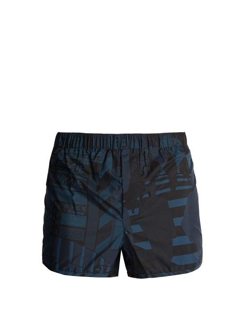 Matchesfashion.com Valentino - Tokyo Print Swim Shorts - Mens - Blue