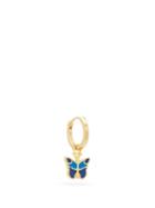 Matchesfashion.com Wilhelmina Garcia - Butterfly 18kt Gold-vermeil Single Hoop Earring - Womens - Blue Gold