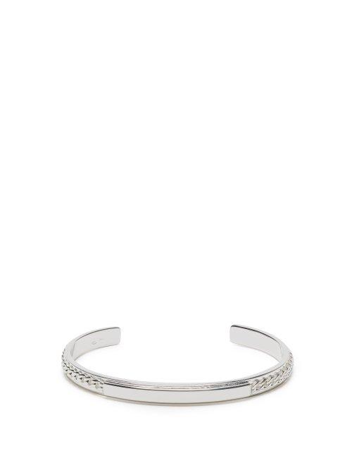 Matchesfashion.com Maison Margiela - Chain Effect Sterling Silver Cuff - Mens - Silver