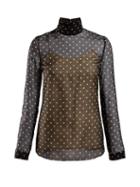 Matchesfashion.com Prada - Polka Dot Chiffon Blouse - Womens - Black Multi