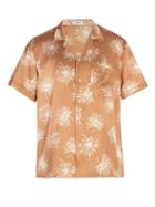 Matchesfashion.com Commas - Palm Print Camp Collar Shirt - Mens - Light Brown