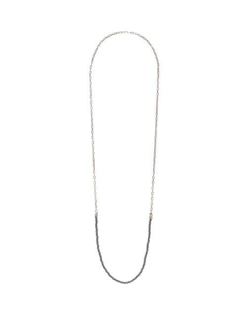 Matchesfashion.com Title Of Work - Hematite And Ruby Sterling Silver Necklace - Mens - Silver
