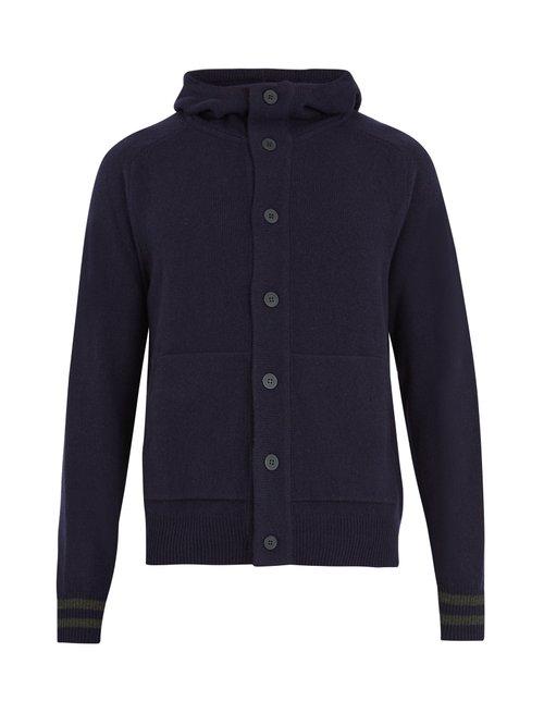 Matchesfashion.com Tomas Maier - Hooded Wool Cardigan - Mens - Navy