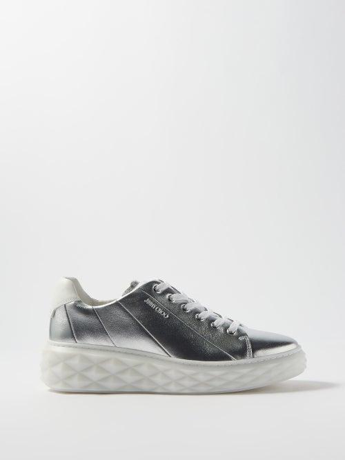 Jimmy Choo - Diamond Light Maxi Metallic-leather Trainers - Womens - Silver