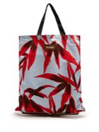 Marni Self-stowing Cotton And Leather Tote