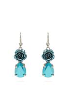 Matchesfashion.com Prada - Rose Drop Earrings - Womens - Blue