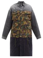 Mens Rtw Balenciaga - Patchwork Padded Denim, Gabardine & Drill Overcoat - Mens - Multi