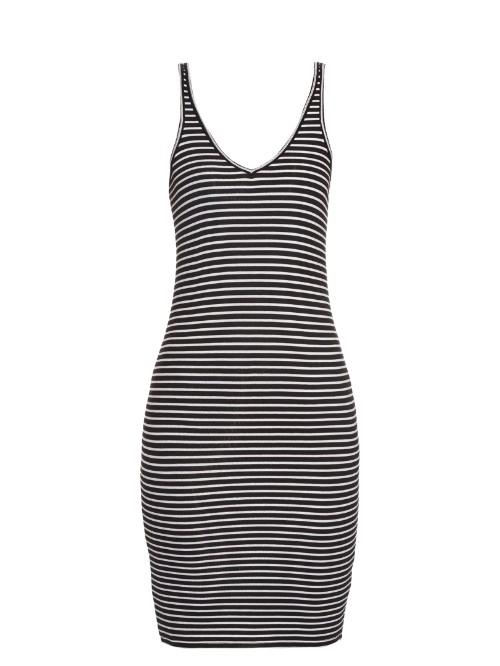 Atm Striped Ribbed-jersey Dress