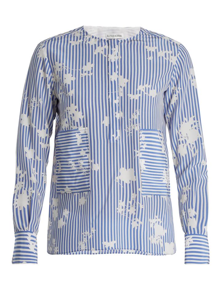 Altuzarra Carnegie Patch-pocket Silk Top