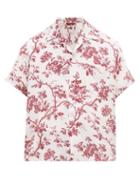 Matchesfashion.com Bode - Floral Print Silk Shirt - Mens - Burgundy Multi