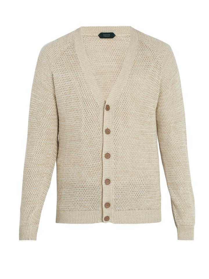 Zanone V-neck Multi-weave Cardigan