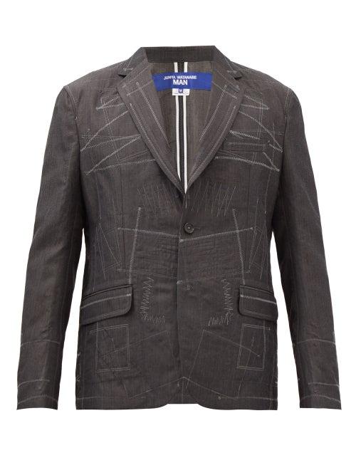 Junya Watanabe - Topstitched Wool-blend Twill Blazer - Mens - Black