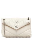 Matchesfashion.com Saint Laurent - Loulou Puffer Small Leather Shoulder Bag - Womens - White