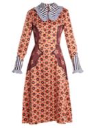 House Of Holland Circle And Star-print Point-collar Midi Dress