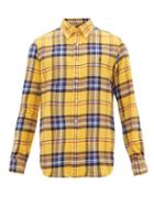 Matchesfashion.com Polo Ralph Lauren - Custom Fit Checked Cotton Twill Shirt - Mens - Yellow Multi