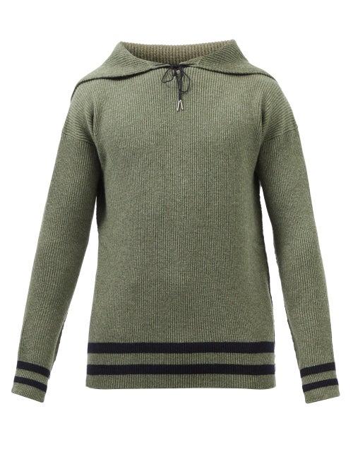 Maison Margiela - Sailor-collar Wool Sweater - Mens - Green
