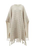 Matchesfashion.com The Row - Follain Ribbed Merino Wool-blend Poncho - Womens - Light Grey