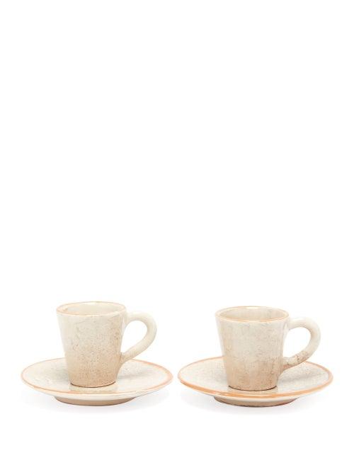 Matchesfashion.com Brunello Cucinelli - Set Of Two Ceramic Cups And Saucers - Cream
