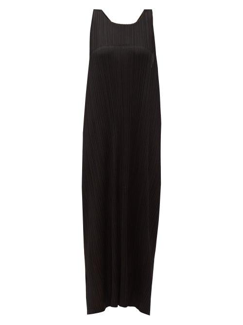 Matchesfashion.com Pleats Please Issey Miyake - Tie Back Tech Pleated Dress - Womens - Black