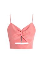 Matchesfashion.com Racil - Sexy Cut Out Silk Cropped Top - Womens - Pink
