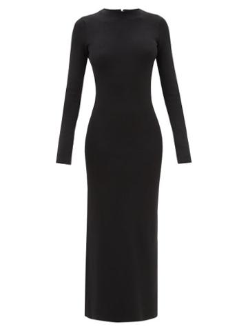 Galvan - Athena Backless Knit Maxi Dress - Womens - Black