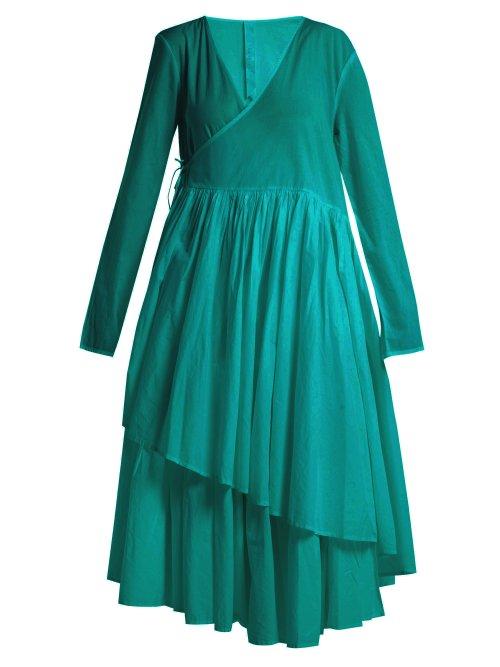 Matchesfashion.com Merlette - Andaman Asymmetric Wrap Dress - Womens - Green