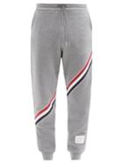 Matchesfashion.com Thom Browne - Tricolour-print Cotton Track Pants - Mens - Grey