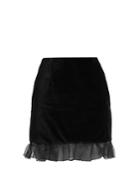 Alexachung Ruffle-trimmed Velvet Mini Skirt