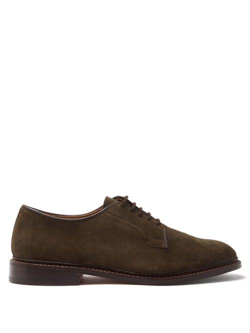 Matchesfashion.com Tricker's - Robert Suede Derby Shoes - Mens - Khaki