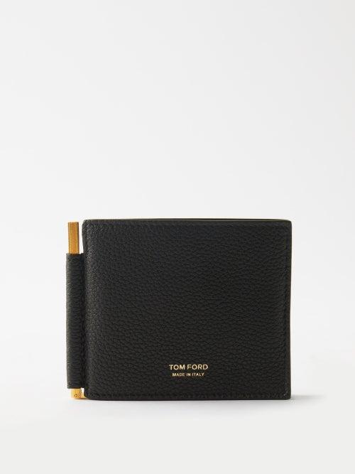 Tom Ford - T Line Grained-leather Bi-fold Wallet - Mens - Black