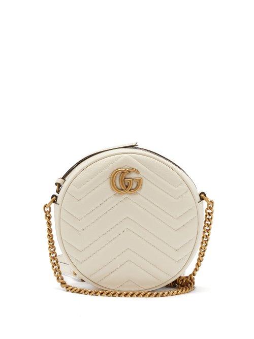 Matchesfashion.com Gucci - Gg Marmont Circular Leather Cross Body Bag - Womens - White