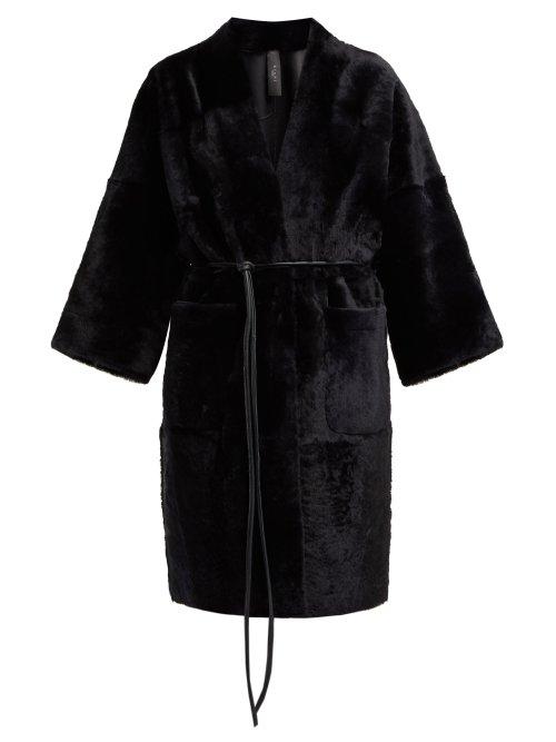Matchesfashion.com Giani Firenze - Anna Reversible Shearling Coat - Womens - Navy