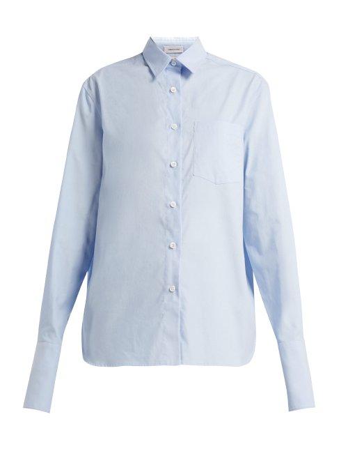 Matchesfashion.com Summa - Exaggerated Cuff Cotton Shirt - Womens - Light Blue