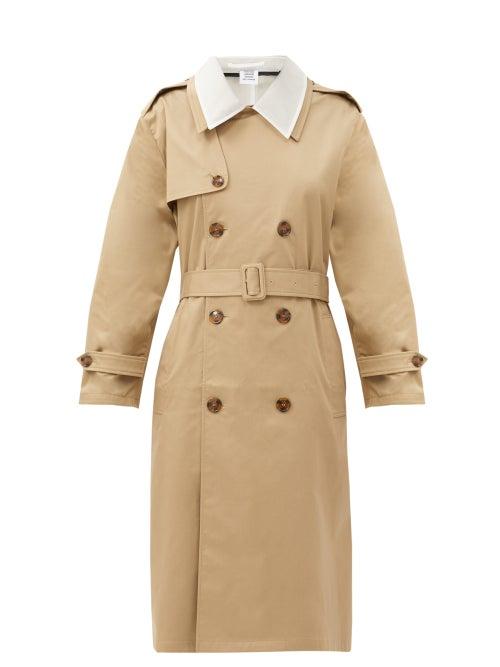 Matchesfashion.com Vetements - Cutout Gabardine Trench Coat - Womens - Beige