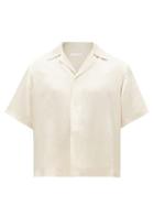 Bianca Saunders - Kurt Angle Short-sleeved Satin Shirt - Mens - Cream