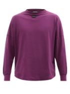 Palm Angels - Logo-print Long-sleeved Cotton T-shirt - Mens - Purple