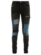 Matchesfashion.com Amiri - Patchwork Distressed Slim Leg Jeans - Mens - Black