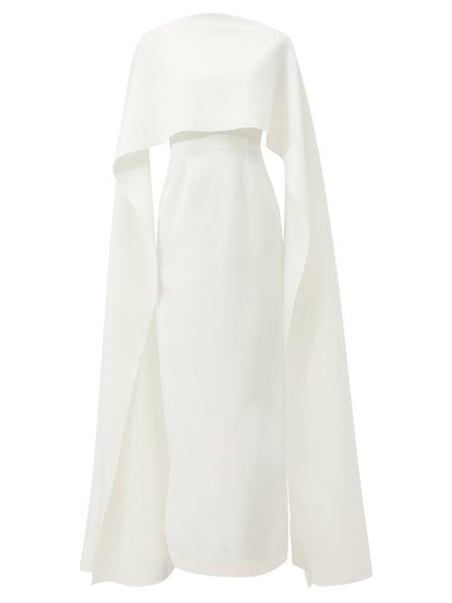 Roksanda - Elina Crepe Cape Gown - Womens - Ivory
