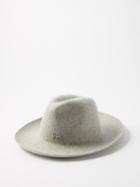 Ruslan Baginskiy - Rb-logo Wool-felt Fedora Hat - Womens - Grey