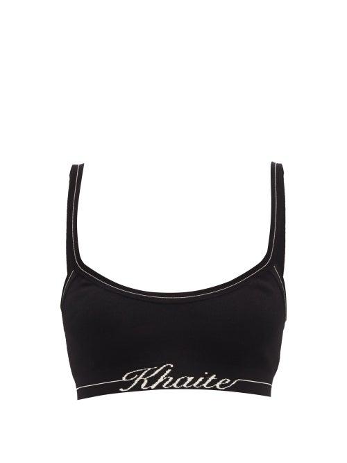 Khaite - Carmelo Logo Jersey Cropped Top - Womens - Black