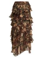 Matchesfashion.com Preen By Thornton Bregazzi - Melena Camouflage Print Ruffle Skirt - Womens - Multi