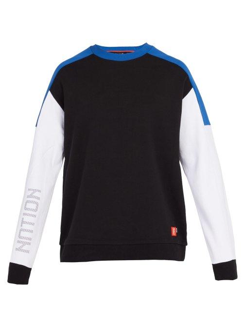 Matchesfashion.com P.e Nation - Field Contrast Panel Cotton Sweatshirt - Mens - Black Multi
