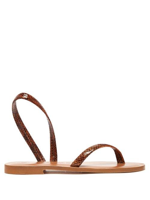 Matchesfashion.com Lvaro - Aruba Snakeskin And Leather Sandals - Womens - Tan